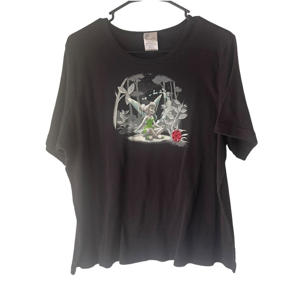 Vintage Disney Tinkerbell Women's Plus Size 2X‎ Fairy Grunge Black T Shirt